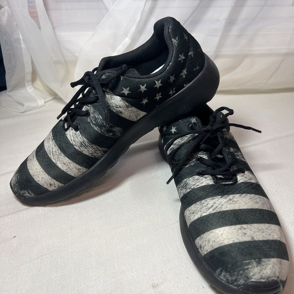 Raad Shop‎ USA Flag Gray Stars & Stripes Unisex Shoes Men’s 13.5 Women’s 15